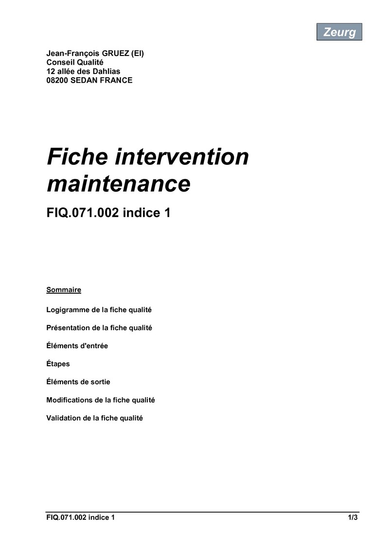 Fiche intervention maintenance 01