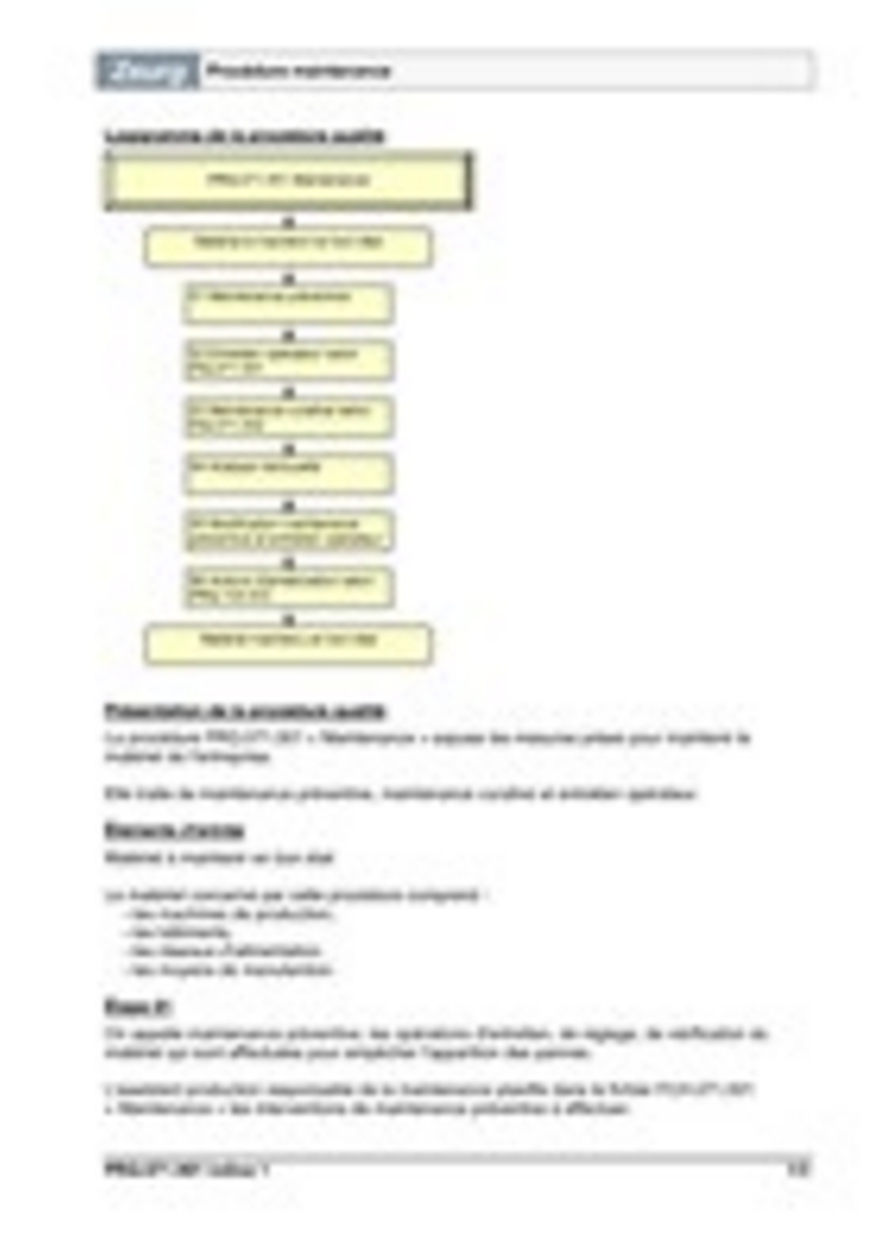 Procédure maintenance 01