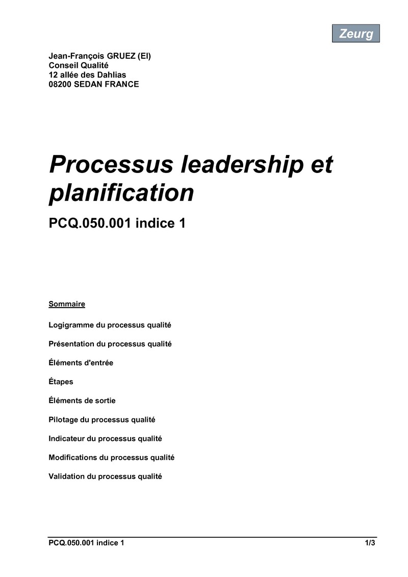 Processus leadership et planification 01